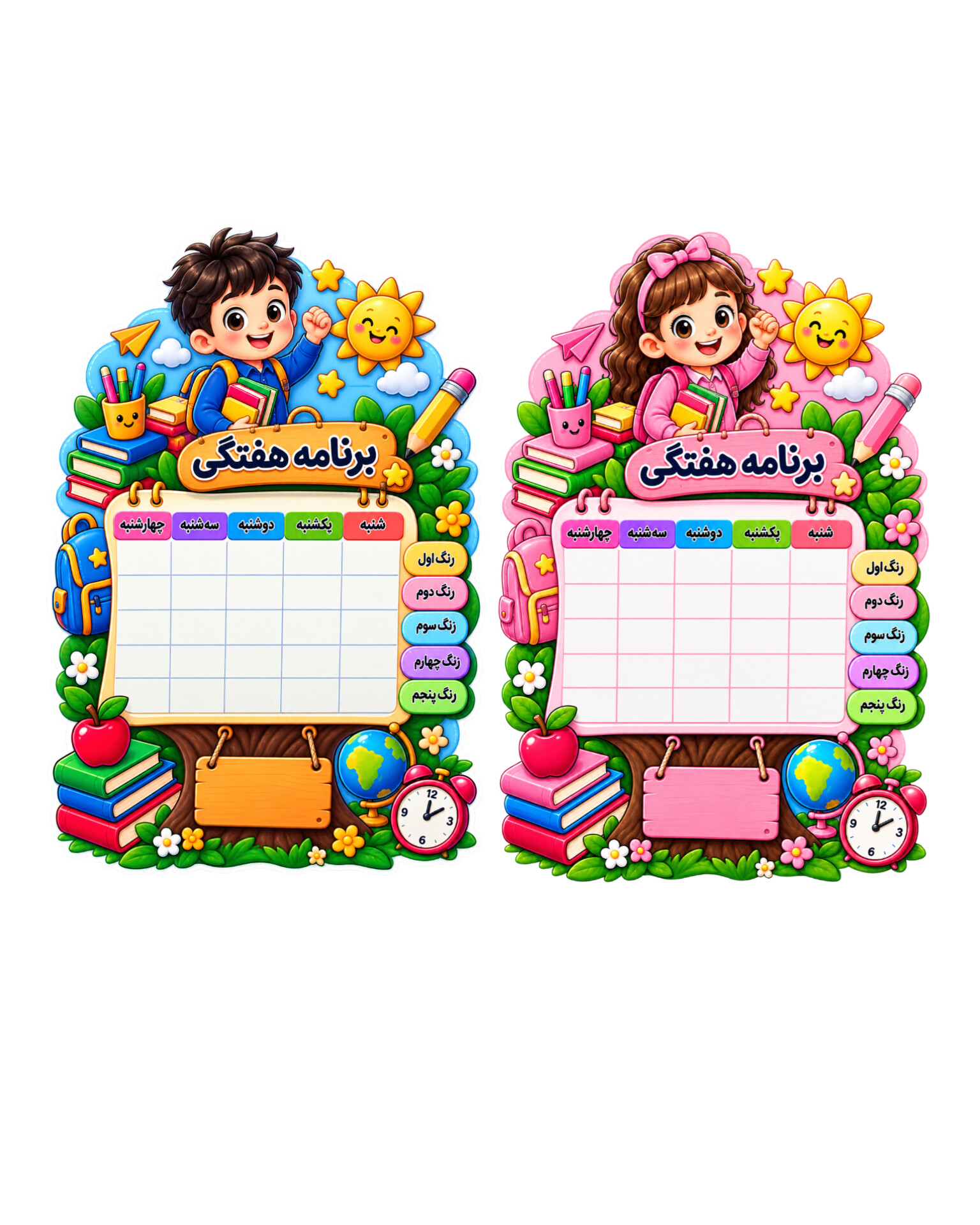 گیفت برنامه هفتگی مدرسه ( بسته ۳۵ تایی)